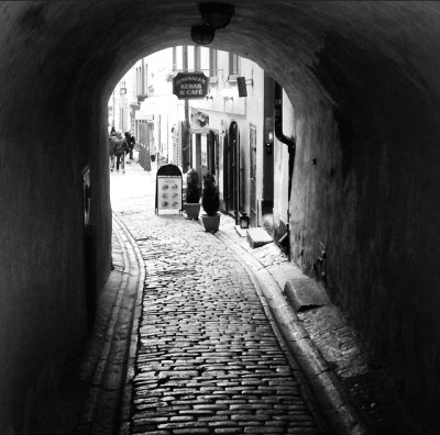Peering down the streets of the old city