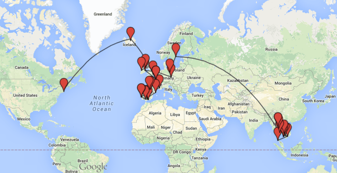 Overall route so far